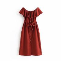 ราคา ชุดเดรสเกาะอก กระโปรงยาว สีส้มน่ารักๆ (ปล่อยต่อจ้า..ของใหม่) (3245470930)