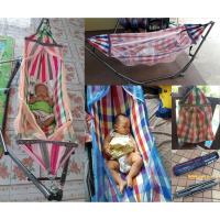 ราคา เปล เปลไกว เปลเด็ก เปลญวน เปลผ้าขาวม้า มีมุ้งกันยุงรอบทิศทาง พับเก็บได้ พกพาสะดวก ระบายอากาศได้ดี ไม่ร้อน (13288281280)