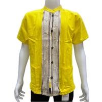 ราคา เสื้อผ้าฝ้าย สีเหลือง คอจีน แขนสั้น กระดุมไม้, เสื้อผ้าไทย พื้นเมือง (อก 44") (24336312876)