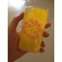 ราคา เคสไอโฟน 4/4s กรอบเหลือง ประดับดอกไม้วงกลม (4331702358)