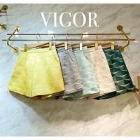 ราคา V204 กางเกงขาสั้นเอวสูง ผ้าทอลายทอดิ้นกลิทเตอร์วิ้ง มีซับใน (21987313347)