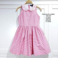ราคา เดรสเด็ก POLO RALPH LAUREN แท้100% ลายทางสีชมพูขาว คอบัวลูกไม้สุดหรู ไซส์ 12(9-10Y) (22260290350)