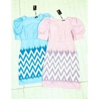 ราคา เดรสสั้นแขนตุ๊กตาพิมพ์ลายไทย#เดรสผ้าไทย#เดรสสั้นสีพื้น#ชุดทำงาน#ราชการ#ไปวัดทำบุญ#เดรสลายไทย (8451643094)