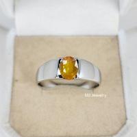 ราคา แหวนบุษราคัมบางกะจะ ขนาด 8×6 มิล เงินแท้ 925 (25321518802)