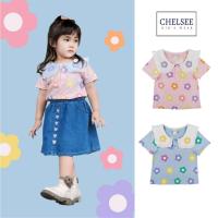 ราคา Chelsee เสื้อยืดคอกลม ปกบัว เด็กผู้หญิง รุ่น 237973 ลายดอกไม้ ผ้า 100%Cotton อายุ 2-9 ปี เสื้อผ้าเด็ก (24869289280)