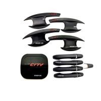 ราคา เบ้ารองมือเปิด+ครอบมือจับ+ครอบฝาถังน้ำมัน CITY ซิตี้ปี 2008-2013 สีดำด้านโลโก้แดง (11812630952)