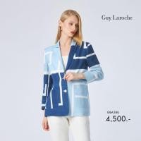 ราคา Guy laroche แจ็คเก็ตทรงหลวม Light linen Blue logo สีฟ้า GBA3BU (25234700925)
