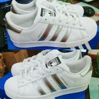 ราคา แท้ % ขายรองเท้า Adidas Superstar สีขาวแถบเงิน ไซส์ 37 (699082310)