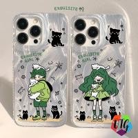 ราคา 1 บาท เคสสวยๆ for iphone 11 15 16 12 13 14 pro max 15 plus แมวดำขาว การ์ตูนกราฟฟิตี้ เคสกันกระแทก เกาหลี IMD สายคล้อง (29959922634)