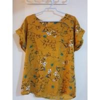 ราคา ส่งต่อของใหม่เสื้อพิมพ์ลาย ผ้าชีฟอง สีเหลืองมัสตาร์ด (1406140302)