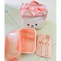 ราคา Moshi Moshi โมชิ โมชิ ชุดเซ็ทกล่องอาหาร พร้อมกระเป๋าเก็บอุณหภูมิ ลายกระต่าย สีชมพู (มือสอง) (26003785205)