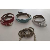 ราคา (4 เส้น 50 บาท) เข็มขัด size s m สีแดง สีขาว สีฟ้า สายคล้องกระเป๋า charles & keith (5810038367)