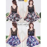 ราคา ชุดว่ายน้ำคนอ้วน ชุดว่ายน้ำสาวอวบ ชุดว่ายน้ำลูกไม้ แบบวันพีช669 ชุดว่ายน้ำวันพีช (4359473954)