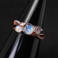 ราคา แหวน มูนสโตน ( มุกดาหาร ) Moonstone พลอยแท้ ทรงกลม ขนาด 6 มม.ชุบพิงค์โกลด์ ขนาด 51,54 (4191059980)