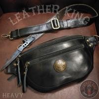 ราคา กระเป๋าหนัง (มือ1) คาดเอว, หนังแท้ สีดำ รุ่น"เฮฟวี่" (26152166659)