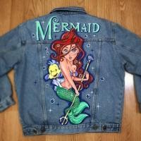 ราคา แจ็คเก็ตยีนส์เพ้นท์ mermaid (609799888)
