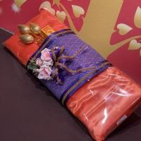 ราคา ผ้าไตรจีวรพระ ไตรครอง 7 ชิ้น เนื้อผ้าโทเร 2ม. สีทองส้ม (15046614592)