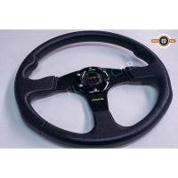 ราคา [SW-5] พวงมาลัยรถยนต์ 14 นิ้ว หุ้มหนัง PU พวงมาลัยรถแข่ง พวงมาลัยสีดำ (19131015523)
