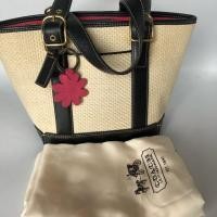 ราคา Used Coach tote ผ้าสานสีครีม (2288604821)