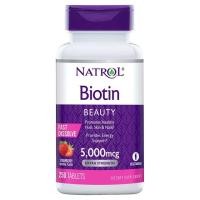 ราคา Natrol Biotin 5000 mcg. วิตามินบำรุงเล็บ,ผิว และเส้นผมแบบอม , 250 Fast Dissolve Tablets (7214419559)