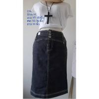 ราคา กระโปรงยีนส์ยาวคลุมเข่าทรงสอบสีดำ (7183687455)