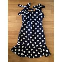 ราคา เดรสลายจุดขาว-น้ำเงิน ซิปหลัง (25313256974)