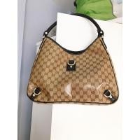 ราคา Gucci Guccissima GG Monogram D-Ring Hobo Shoulder Bag กระเป๋าสะพาย Gucci ของแท้ ลาย GG monogram ทรง Hobo สีน้ำตาลยอดนิยม (24115018624)