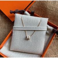 ราคา [พร้อมส่ง] New Hermes Mini Pop H Necklace สีขาว อะไหล่โรสโกลด์ (22751203006)