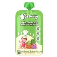ราคา Peachy อาหารเสริมสำหรับเด็ก รสแอปเปิ้ลผสมน้ำผักโขมและมันเทศบด 1 ถุง (R5)110g. (7220845992)