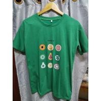 ราคา เสื้อยืดคอกลมแขนสั้นสีเขียวสกรีนลาย (11570594955)