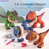 ราคา Vintagevault ชุดเครื่องเขียนไดโนเสาร์, 5 in 1 ของเล่นเพื่อการศึกษาชุดเครื่องเขียนสัตว์, ยางลบกบเหลาดินสอ, ของเล่น T-Rex จําลองสูงชุดเครื่องเขียนนักเรียน (29017377753)