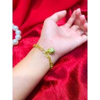 ราคา สร้อยข้อมือ 2 สลึง ลายโซ่ฝรั่ง ทองปลอมเหมือนแท้ ขนาด 2 สลึง (22952640611)