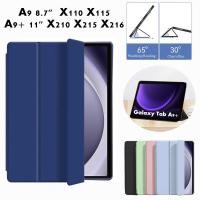 ราคา Samsung Galaxy Tab A9+ A9 Plus 8.7" 11" X110 X115 X210 X215 X216 Tablet Cover PU Leather Case with Slim Silicon Smart Magnetic Stand Flip Case (22385898716)