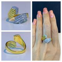 ราคา แหวนทอง "ฝังเพชร" ไขว้ เพชรแท้-ทองแท้ 100% (19168631589)