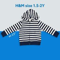 ราคา เสื้อกันหนาวมีฮู้ด H&M 1.5-2Y ริ้วขาวน้ำเงิน (15999185035)