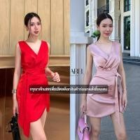 ราคา Pre-Orderงานป้าย NABI เดรสออกงาน เดรสสั้นคอวีแขนกุดทบด้านหน้า มีเชือกผูกโบว์ข้าง ทรงสวยเรียบหรู (23160844328)