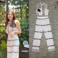 ราคา (s,l,xl) ชุดเข้าเซตผู้หญิง ชุดเซต 2 ชิ้น เสื้อแขนกุด+กางเกงขายาวเอวสูง งานปัก สวยมาก งานป้าย arabella (22402419281)