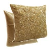 ราคา A8-Thai Silk Pillow Covers ปลอกหมอนอิง ไหมไทยลายดอกกุหลาบ 16×16 นิ้ว 1 คู่ สีทอง (10138562768)