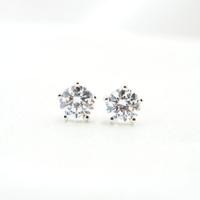 ราคา STJ ต่างหูเงินเพชร SWAROVSKI สวยเหมือนเพชรแท้ 5 เตย 6.5 มิล ชุบทองคำขาว (10659194261)