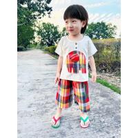 ราคา ชุดเด็กผ้าพื้นเมือง2ชิ้น ลายช้าง ขาวม้า (24321881164)
