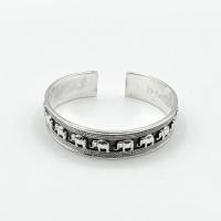 ราคา DSP กำไลเงินลายช้าง กำไลตอกลายสัตว์ กำไลเงินแท้ 925 : DSP Solid 925 Sterling Silver Cuff Bangle [GS (29014787168)