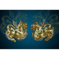 ราคา สิงห์สามขวัญมหาลาภเนื้อกะไหล่ทองคาดเงินรุ่นแรก (4317160787)