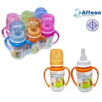 ราคา ((แพ็ค 6))ขวดนมAttoon แอทตูน คอแคบ 4 oz. รุ่น Baby Feeding Bottle ขวดนมแขนจับ ถอดออกได้ (29203377623)