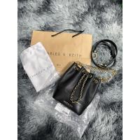 ราคา มือ ✌CHARLES & KEITH:Dancer Chunky Chain Bucket Bag - Black (15824679579)