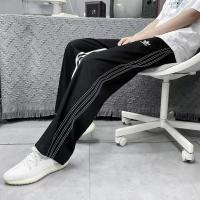 ราคา Adidas Originals ผู ้ ชายตรงปักโลโก ้ กางเกงผู ้ หญิงกีฬาลําลองหลวมลายกางเกง (28960214791)