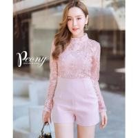 ราคา ป้าย Peony จั้มสั้น งานลูกไม้อย่างดี (15548715835)