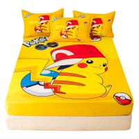 ราคา ผ้าปูที่นอน sheet Pikachu 5ฟุต 6ฟุต ลายการ์ตูนโปเกม่อนน่ารัก แบบนิ่ม สีเหลือง สําหรับเด็ก (17096324412)