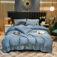 ราคา ระดับไฮเอนด์ 60 นับ Tencel ซาตินเย็บปักถักร้อยสี่ชิ้นฤดูร้อนผ้าไหมน้ำแข็งผ้าปูที่นอนและผ้าห่มปกโรงแ (26104778410)