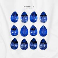 ราคา Blue Sapphire Pear Cut (ไพลิน แซฟไฟร์น้ำเงินทรงหยดน้ำ) 4x3, 5x3, 5x4, 6x4 mm. พลอยแท้ GGBSP George Jewelry (27620916415)