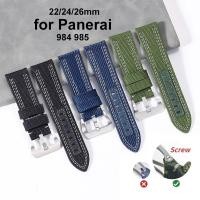 ราคา สายนาฬิกาข้อมือหนัง ไนล่อน ผ้าใบ พร้อมสกรูหัวเข็มขัด สีดํา ฟ้า เขียว สําหรับ Panerai 984 985 Luminor Bracelet 24 มม. (22480615907)